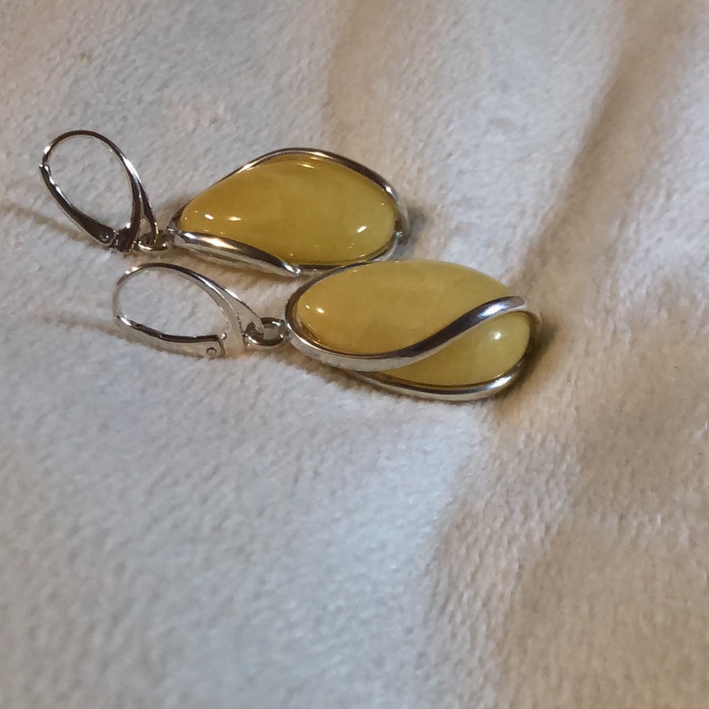 COPY - Luscious Butterscotch Amber Earrings - Picture 3 of 7